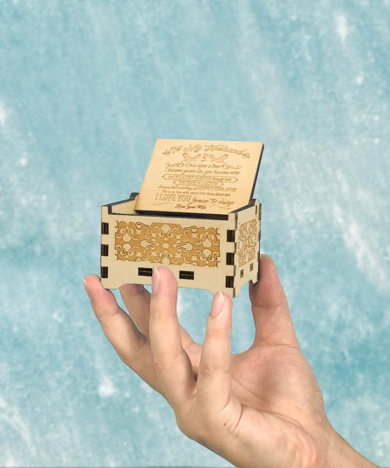 Sooharic Music Box for Husband, Gifts for Husband, Vintage Engraving Wooden Sunshine Music Box Mechanism - Image 5